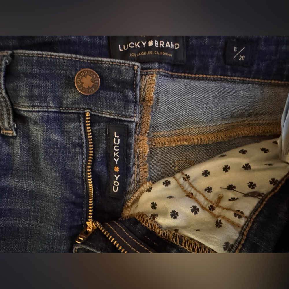 Lucky Brand Ava Dark Blue Denim Cropped Skinny Jeans Size 6/28 - Picture 7 of 12